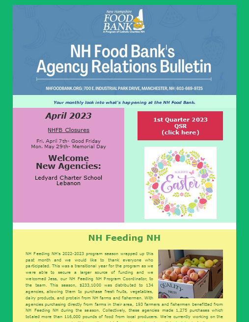 Agency Relations Bulletins The New Hampshire Food Bank