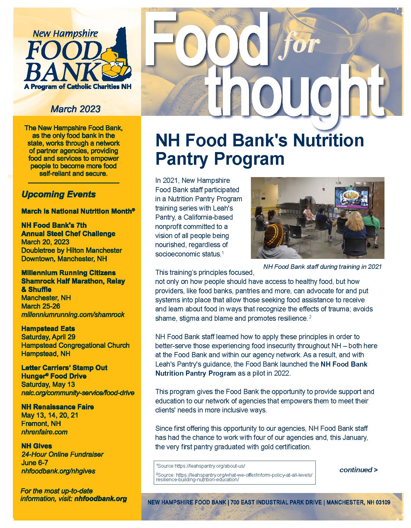 Newsletter New Hampshire Food Bank
