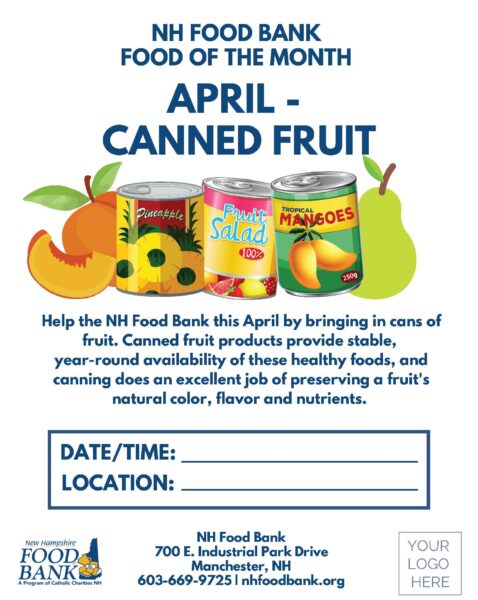 NH Food Bank Food of the Month Flyer - April