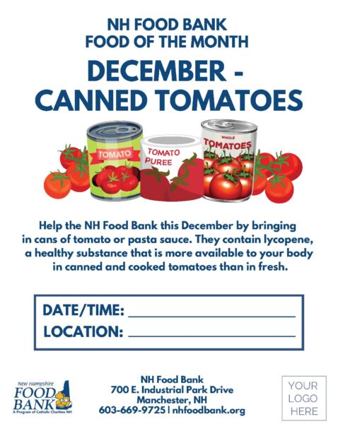 NH Food Bank Food of the Month - December - Canned Tomatoes