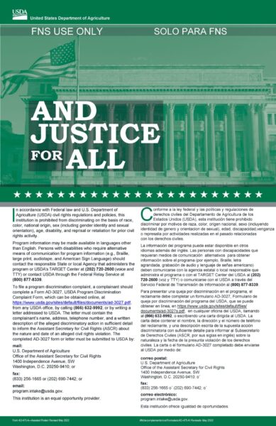 And Justice for All - USDA Non-Discrimination Statement